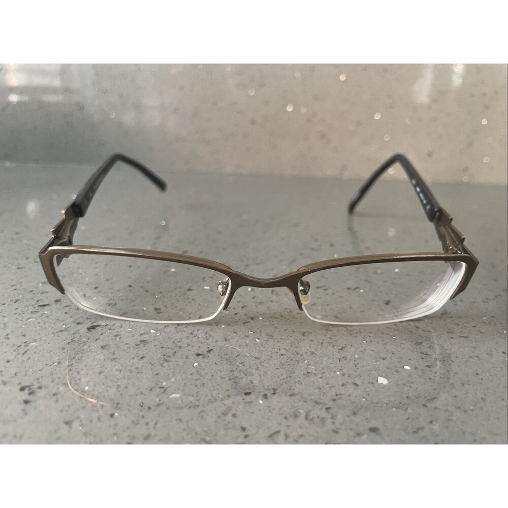 Rampage R165 LBRN 49-18-135 Brown Metal Flex Half Rim Eyeglasses Frames ONLY